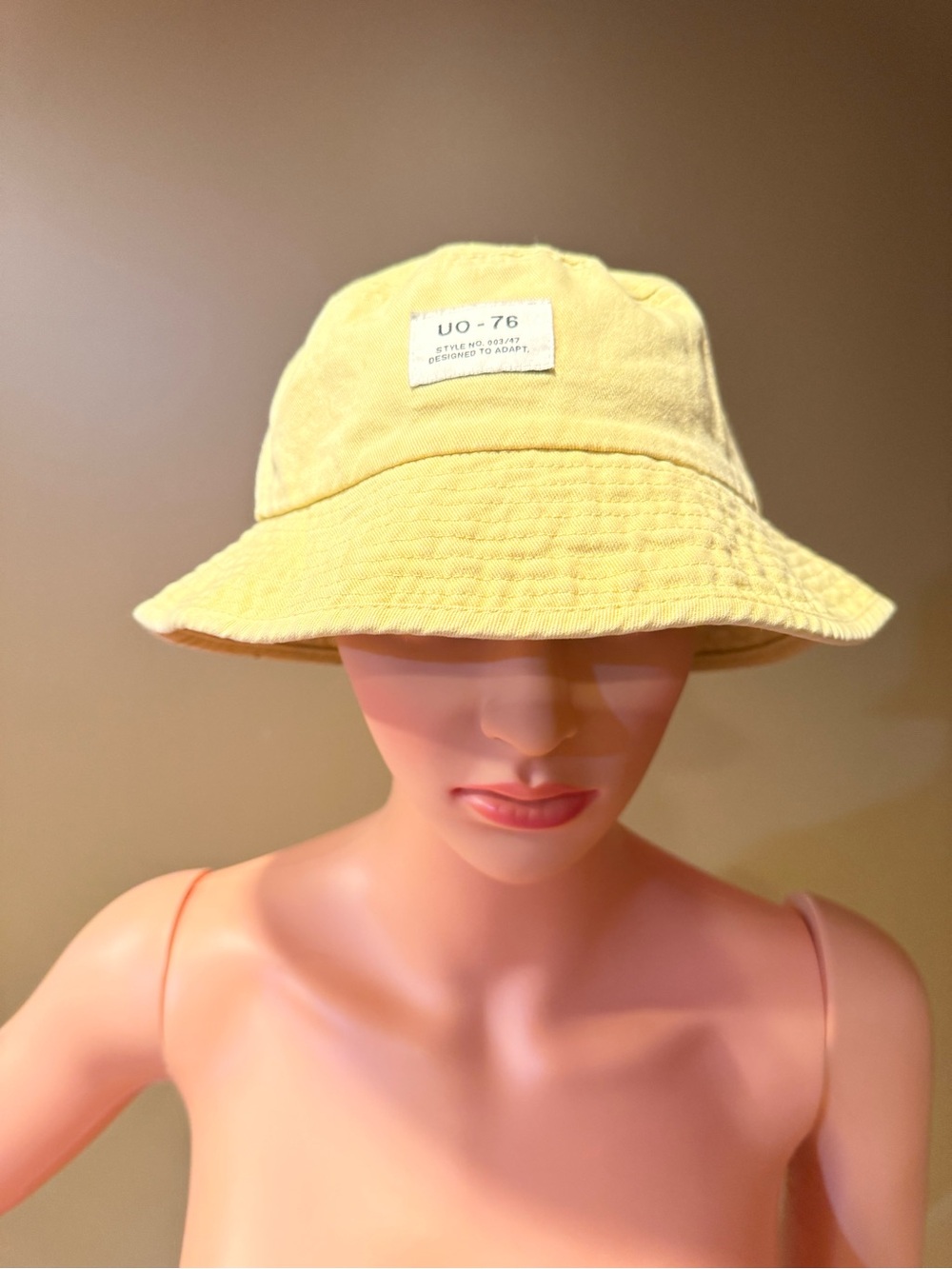 Urban Outfitters Yellow Bucket Hat with Black Trim
